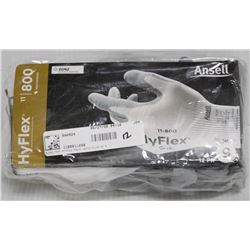 12PK OF ANSELL HYFLEX 800 FOAM NITRILE PALM COATED