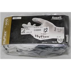 12PK OF ANSELL HYFLEX 800 FOAM NITRILE PALM COATED