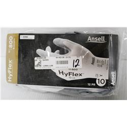 12PK OF ANSELL HYFLEX 800 FOAM NITRILE PALM COATED