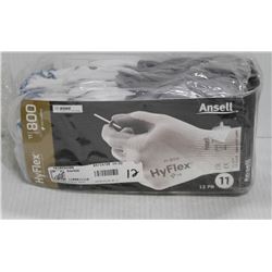12PK OF ANSELL HYFLEX 800 FOAM NITRILE PALM COATED
