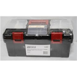 AURORA BLACK TOOL BOX W/ 2 TRAYS & PARTS BOX