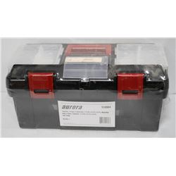 AURORA BLACK TOOL BOX W/ 2 TRAYS & PARTS BOX