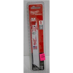MILWAUKEE 5PK 6" 18TPI SAWZALL BLADES -MEDIUM
