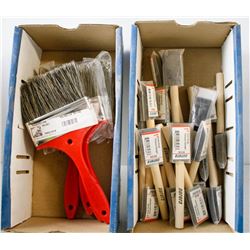 LOT OF 2 ASSORTED TRAYS OF PAINTING SUPPPLIES;