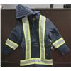 Image 1 : TOUGH DUCK HD HI-VIS SAFETY JACKET W/ HOOD; NAVY/