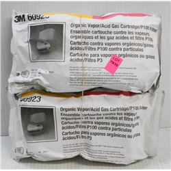 BUNDLE OF 2- 2PC 3M 60923 ORGANIC VAPOR/ ACID GAS