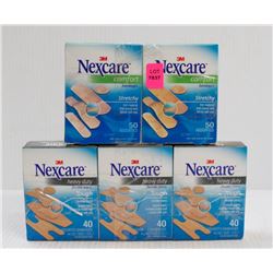 LOT OF 5 ASSORTED BOXES OF NEXACRE 3M BANDAIDS