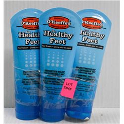 LOT OF 3 85G TUBES OF O'KEEFFE'S HEALTHY FEET
