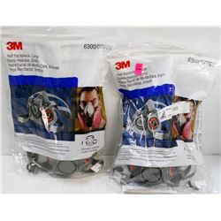 LOT OF 2- 3M 6300/07026 HALF FACEPEICE RESPIRATOR