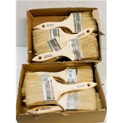 2 SMALL TRAYS OF 3" WOODEN HANDLE PAINT BRUSHES