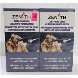 2 BOXES OF 100 PRE-MOISTENED ANTI-FOG LENS