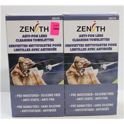 2 BOXES OF 100 PRE-MOISTENED ANTI-FOG LENS