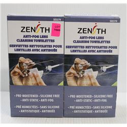 2 BOXES OF 100 PRE-MOISTENED ANTI-FOG LENS
