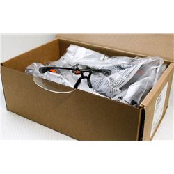 9 PAIR UVEX BLACK FRAME CLEAR LENS SAFETY GLASSES