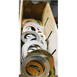 BOX OF ASSORTED METAL WASHERS