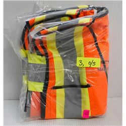 LOT OF 3 NEW HI-VIS REFLECTIVE SAFETY VESTS, ONE