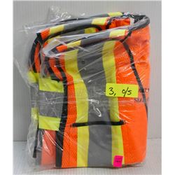 LOT OF 3 NEW HI-VIS REFLECTIVE SAFETY VESTS, ONE