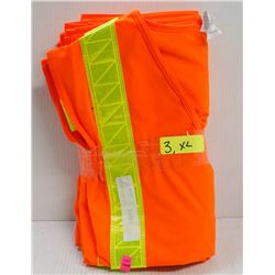 LOT OF 3 NEW NORTH HI-VIS SAFETY VESTS, SIZE X-LRG
