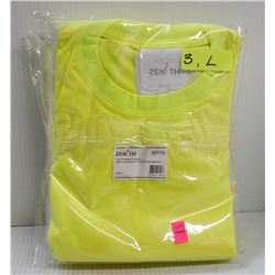 LOT OF 3 NEW ZENITH HI-VIS TRAFFIC T-SHIRTS, SIZE