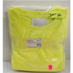 LOT OF 3 NEW ZENITH HI-VIS TRAFFIC T-SHIRTS, SIZE