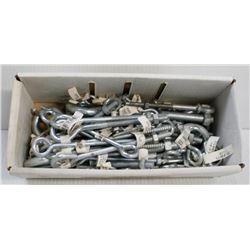 BOX OF ASSORTED SIZED EYE BOLTS