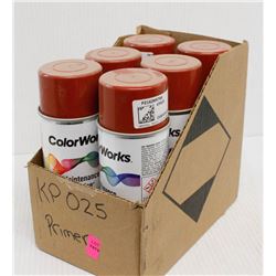 6 CANS OF COLORWORKS ENAMEL PRIMER SPRAY PAINT