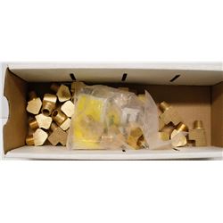 BOX OF ASSORTED BRASS TEE FITTINGS