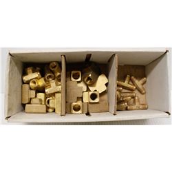 BOX OF ASSORTED BRASS TEE FITTINGS