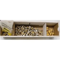 BOX OF ASSORTED SPLICING SCREW FITTINGS, SOME