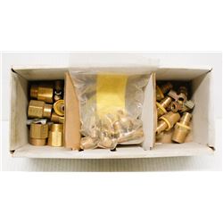BOX OF ASSORTED BRASS FITTINGS