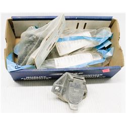 BOX OF ASSORTED NEW TRAILER ELECTRICAL CONNECTORS
