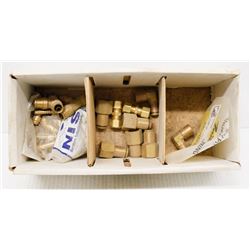 BOX OF ASSORTED BRASS FITTINGS
