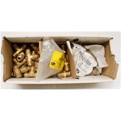 BOX OF ASSORTED BRASS FITTINGS