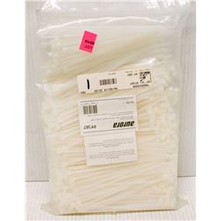 BAG OF 1000 AURORA 6 INCH CABLE TIES, WHITE