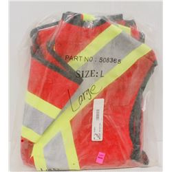 NEW DURATECH RED SAFETY VEST SIZE LARGE