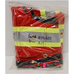 NEW DURATECH RED SAFETY VEST SIZE 3XL
