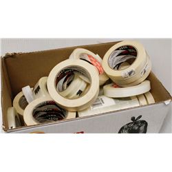 BOX OF ASSORTED MASKING & REINFORCED TAPE ROLLS