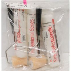 LOT OF 2 SMALL PAINT ROLLERS & 3 REPLACEMENT