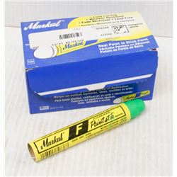 CASE OF 12 MARKAL PAINTSTIKS, FLOURESCENT GREEN