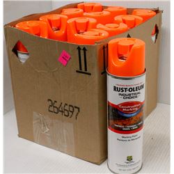 12 CANS RUSTOLEUM INVERTED MARKING PAINT