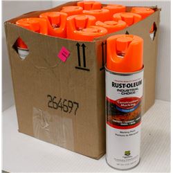 12 CANS RUSTOLEUM INVERTED MARKING PAINT