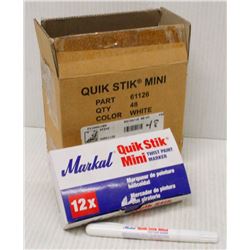 CASE OF 48 QUIK STIK MINI PAINT MARKERS - WHITE