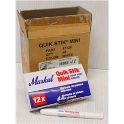 CASE OF 48 QUIK STIK MINI PAINT MARKERS - WHITE