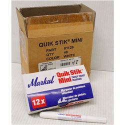CASE OF 48 QUIK STIK MINI PAINT MARKERS - WHITE