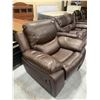 Image 3 : Brown Leather over stuffed recliner chair
