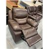 Image 4 : Brown Leather over stuffed recliner chair