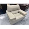 Image 1 : Italian Style IvoryÂ soft Leather Lounge Chair