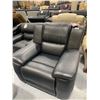 Image 1 : Black Stiched Genuine Bonded Leather Reclining Sofa Chair