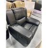 Image 2 : Black Stiched Genuine Bonded Leather Reclining Sofa Chair