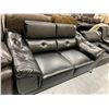 Image 2 : Black Leather Double Seater Loveseat with adjustable head rests and oversized arms
